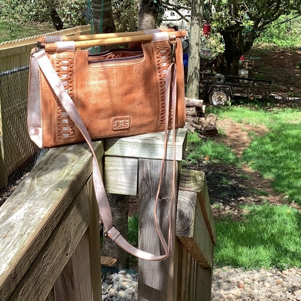 Genuine leather Bed Stu crossbody Nataly nectar tan rustic bag, handbag.